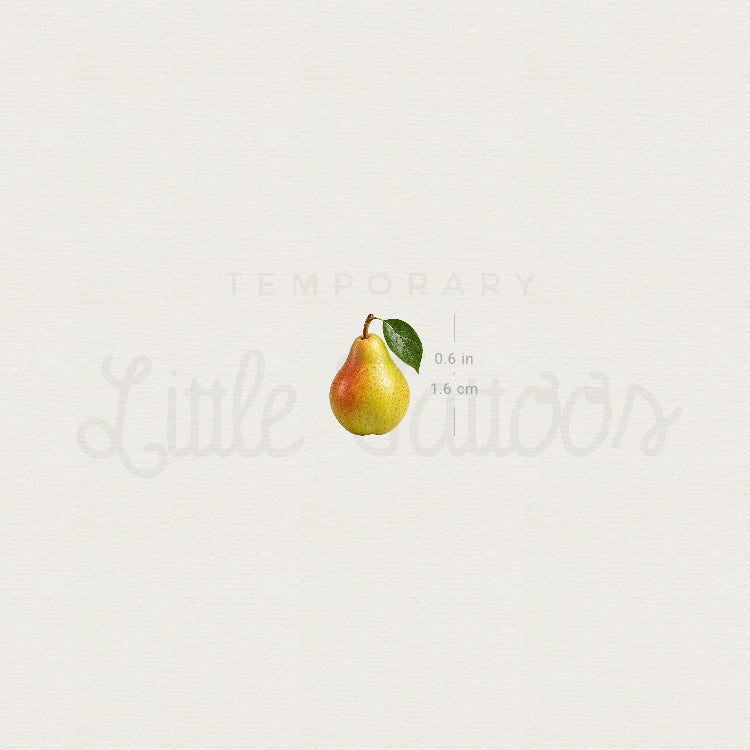 Pear Temporary Tattoo - Set of 3