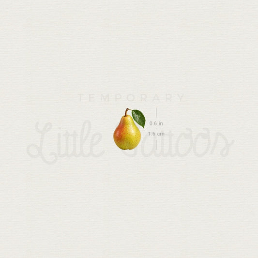 Pear Temporary Tattoo - Set of 3