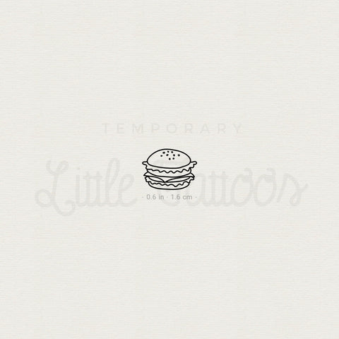 Little Hamburger Temporary Tattoo - Set of 3