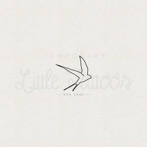 Continuous Line Swallow Temporary Tattoo - Set of 3