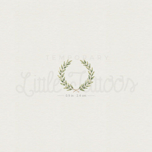 Watercolor Laurel Wreath Temporary Tattoo - Set of 3