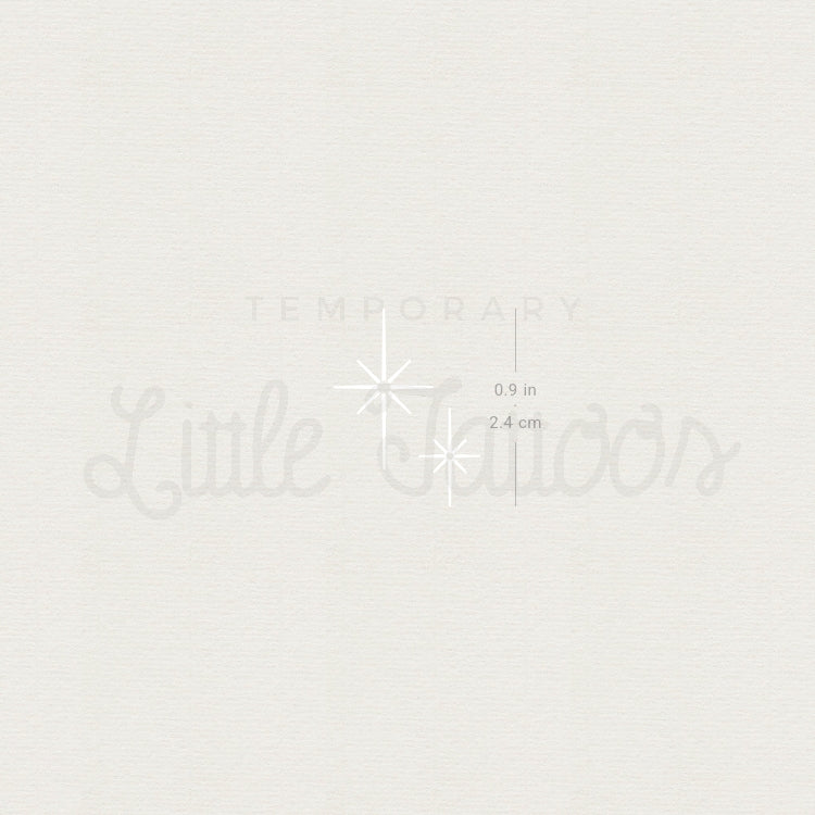 Tatuaje temporal de estrellas blancas brillantes (juego de 3)