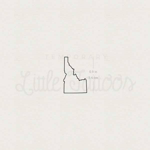 Idaho Map Outline Temporary Tattoo - Set of 3