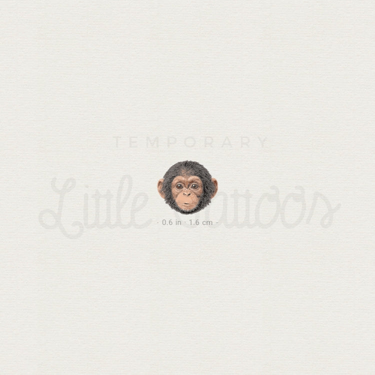 Chimpanzee Portrait Temporary Tattoo - Set of 3