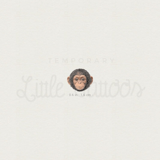 Chimpanzee Portrait Temporary Tattoo - Set of 3