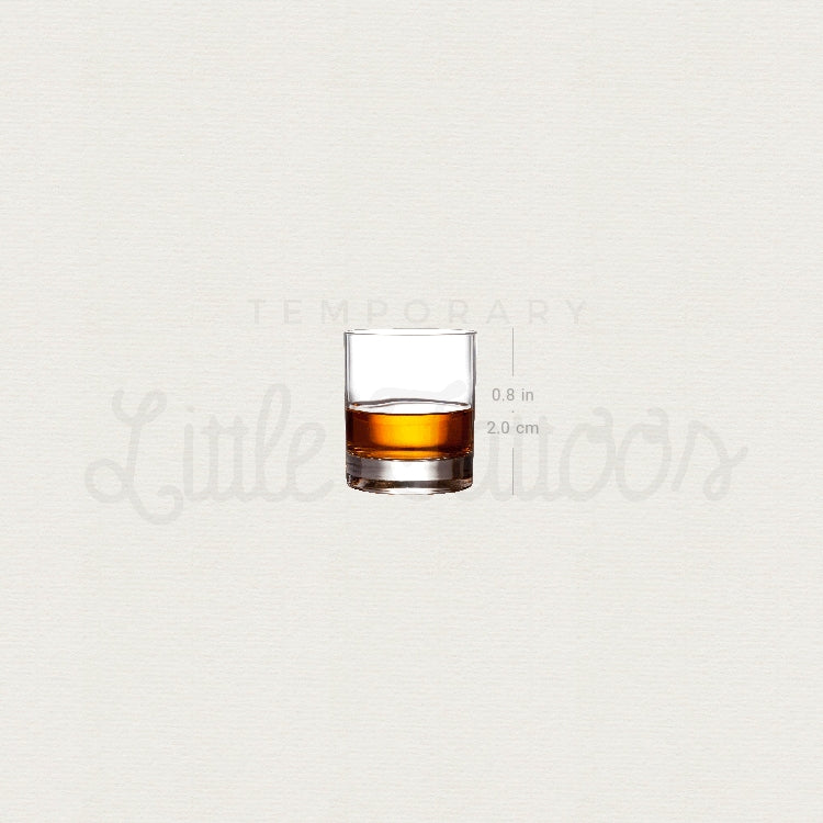 Glass Of Scotch Temporary Tattoo - Set of 3