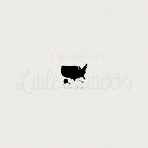 Small United States Map Temporary Tattoo - Set of 3