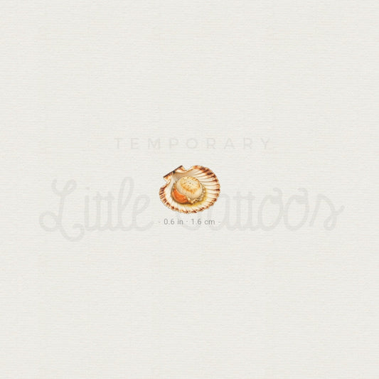 Watercolor Scallop Temporary Tattoo - Set of 3