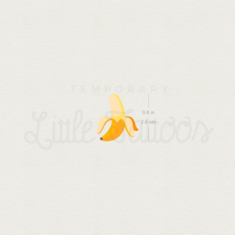 Banana Emoji Temporary Tattoo - Set of 3