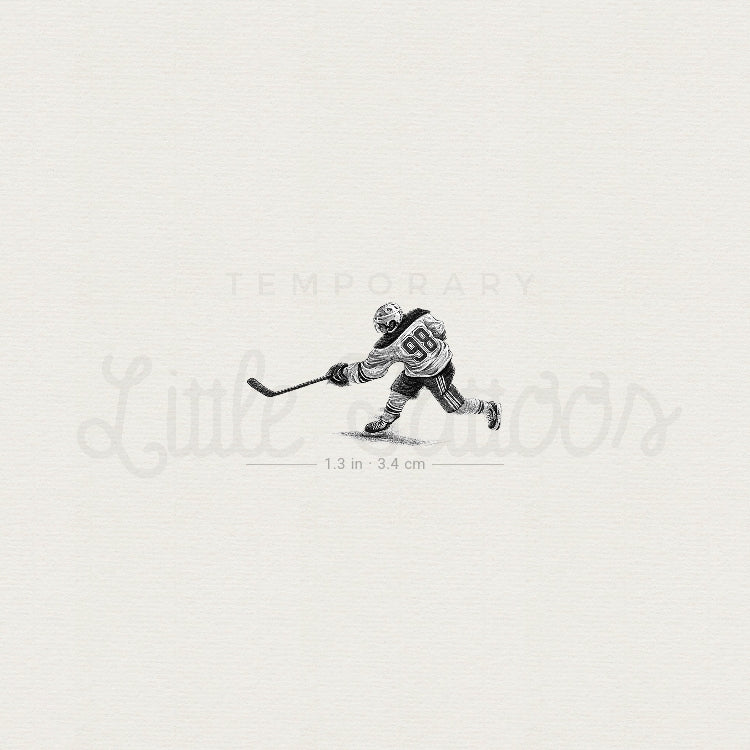Ice Hockey Player Temporary Tattoo - Set of 3