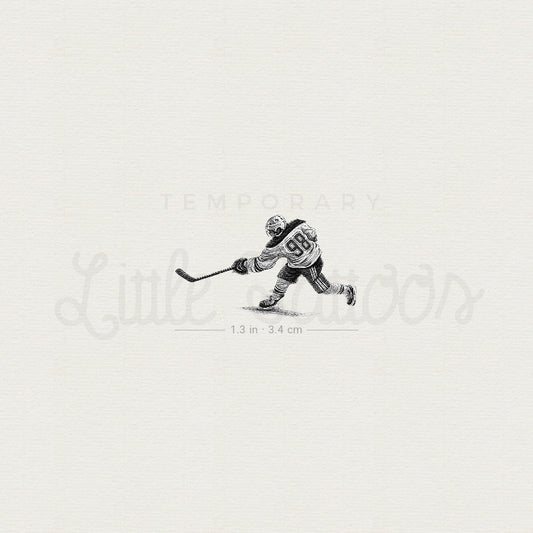 Ice Hockey Player Temporary Tattoo - Set of 3