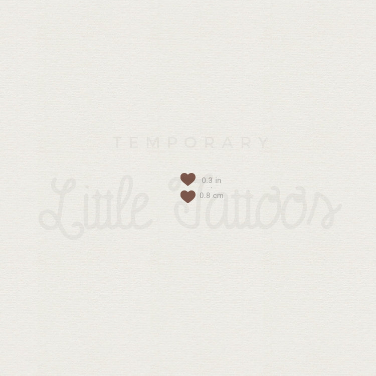 Two Tiny Brown Hearts Temporary Tattoo - Set of 3