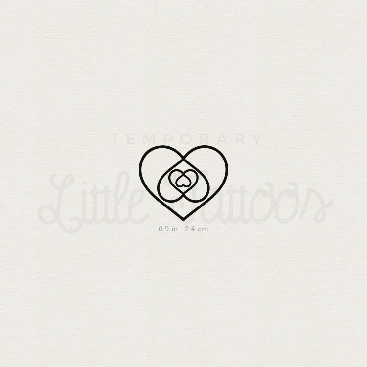 Four Hearts In One Temporary Tattoo - Set of 3