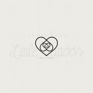 Four Hearts In One Temporary Tattoo - Set of 3