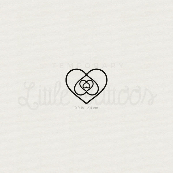 Four Hearts In One Temporary Tattoo - Set of 3