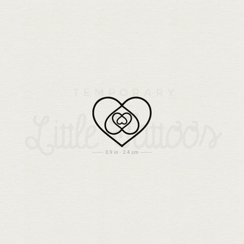 Four Hearts In One Temporary Tattoo - Set of 3