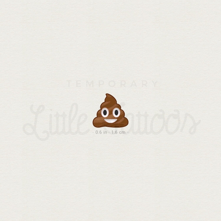 Poo Emoji Temporary Tattoo - Set of 3