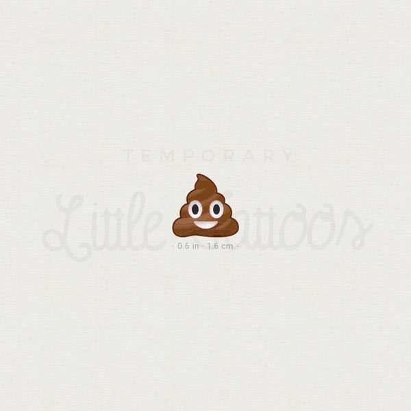 Poo Emoji Temporary Tattoo - Set of 3