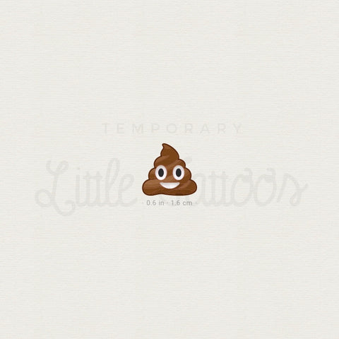 Poo Emoji Temporary Tattoo - Set of 3