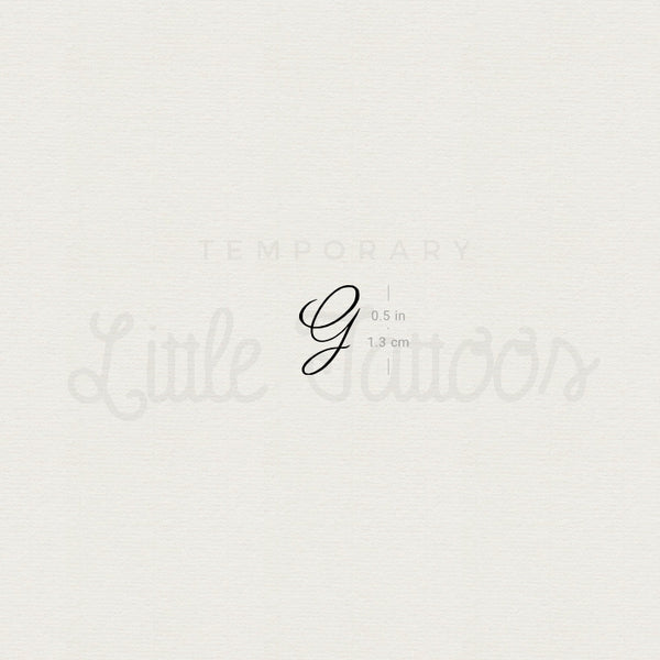 Letter G Script Temporary Tattoo - Set of 3