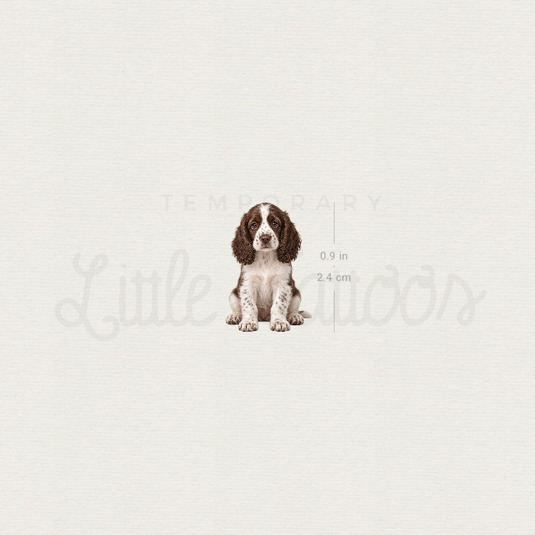 Springer Spaniel Puppy Temporary Tattoo - Set of 3