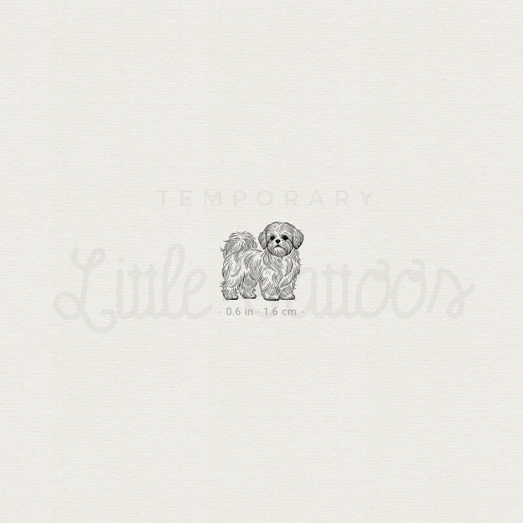 Tiny Shih Tzu Temporary Tattoo - Set of 3