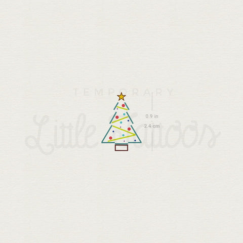 Minimalist Christmas Tree Temporary Tattoo - Set of 3