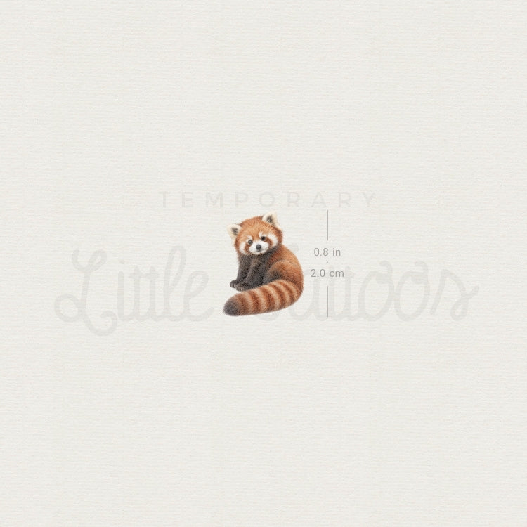 Baby Red Panda Temporary Tattoo - Set of 3