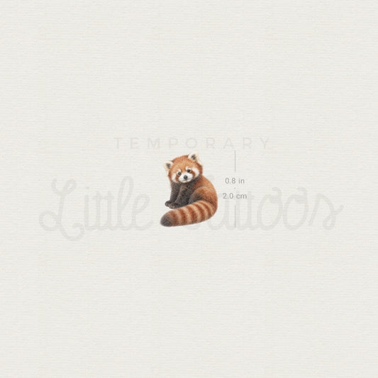 Baby Red Panda Temporary Tattoo - Set of 3