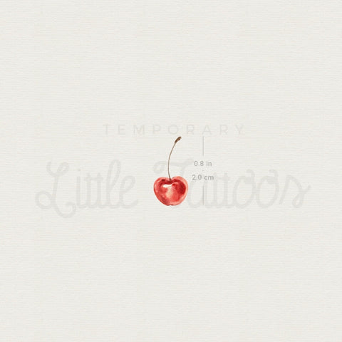 Watercolor Cherry Temporary Tattoo - Set of 3