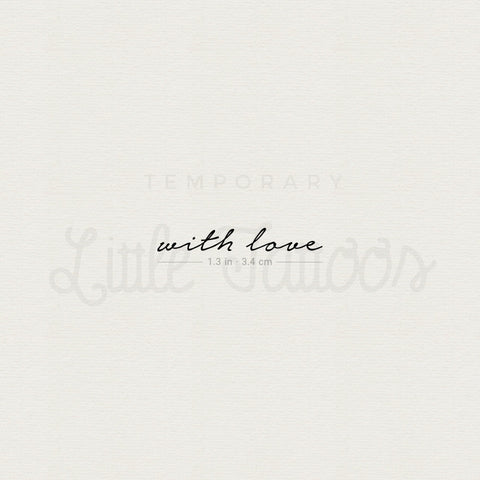 With Love Temporary Tattoo - Set of 3