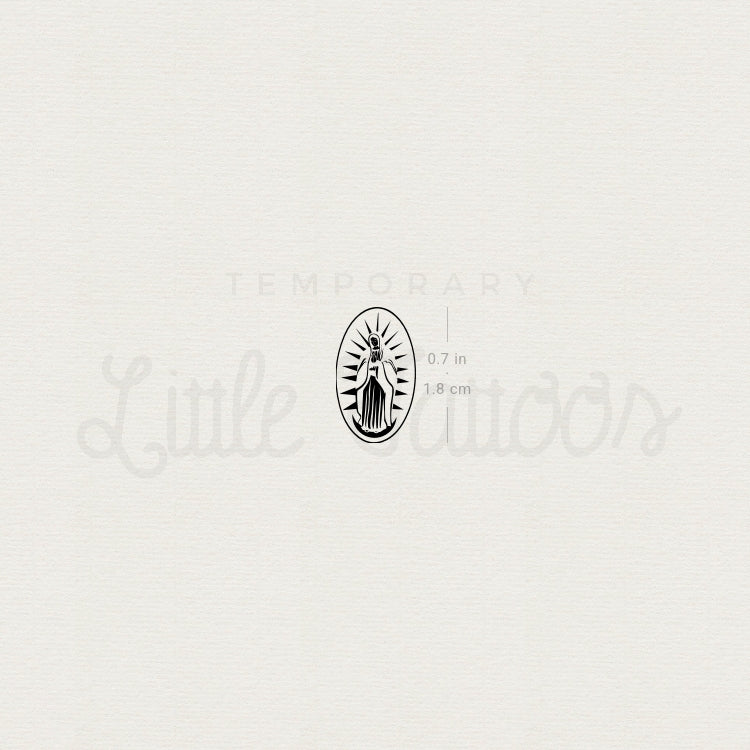 Tatuaje temporal de la Medalla de Nuestra Señora de Guadalupe - Juego de 3