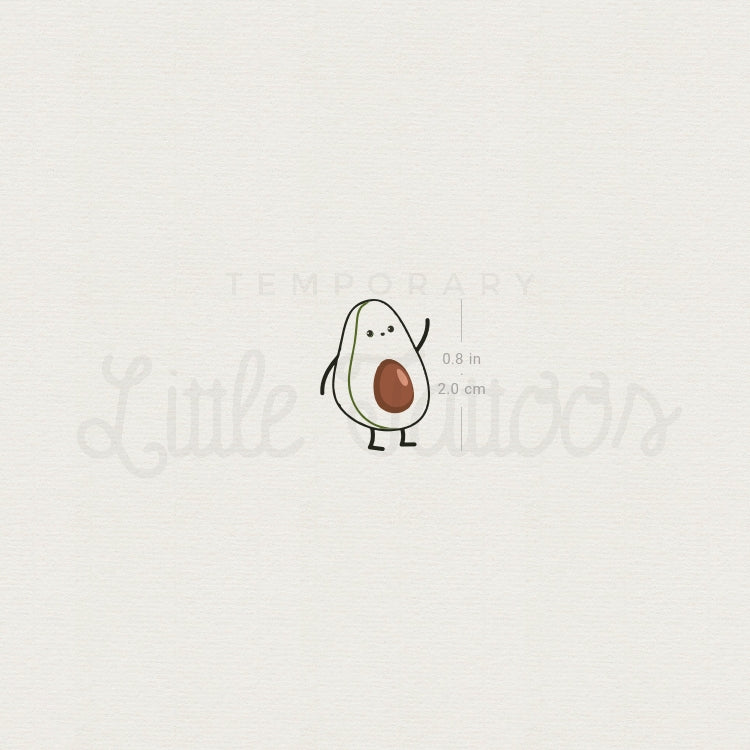 Mismatching Avocado And Seed Temporary Tattoo - Set of 3