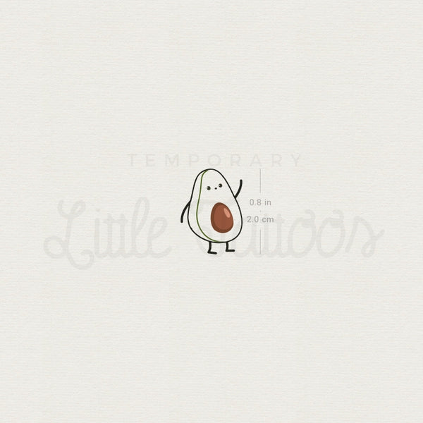 Mismatching Avocado And Seed Temporary Tattoo - Set of 3