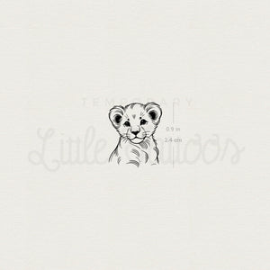 Lion Cub Temporary Tattoo - Set of 3