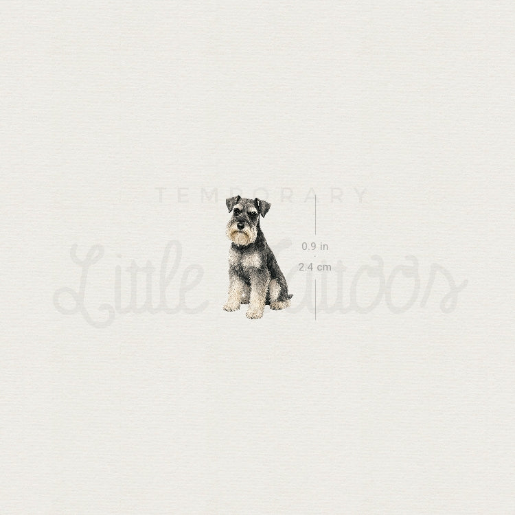 Watercolor Schnauzer Temporary Tattoo - Set of 3
