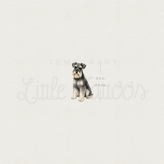 Watercolor Schnauzer Temporary Tattoo - Set of 3