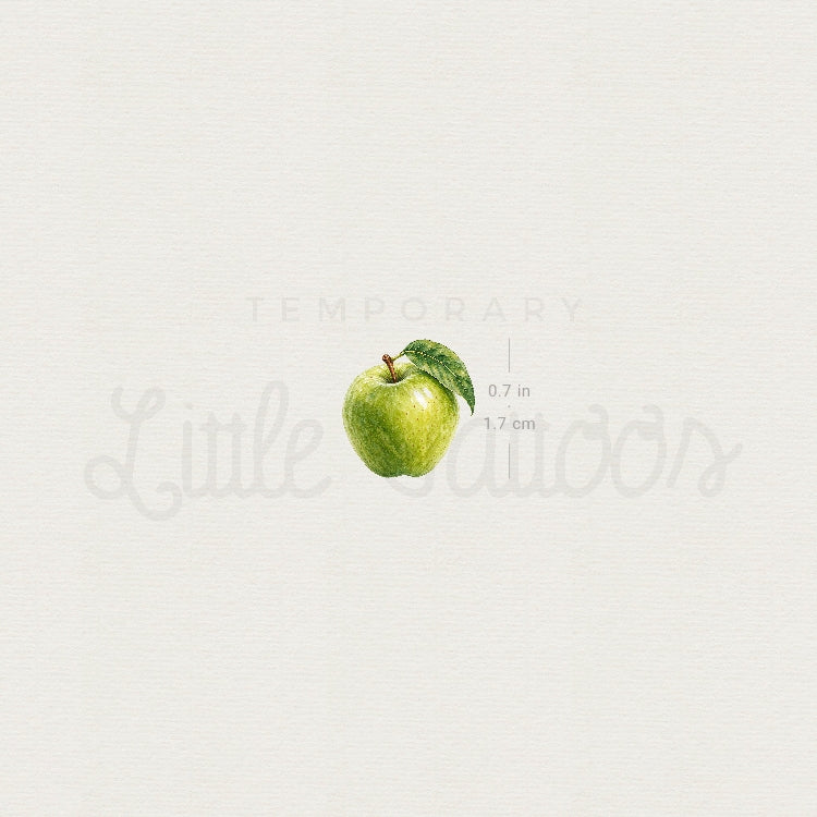 Granny Smith Apple Temporary Tattoo - Set of 3