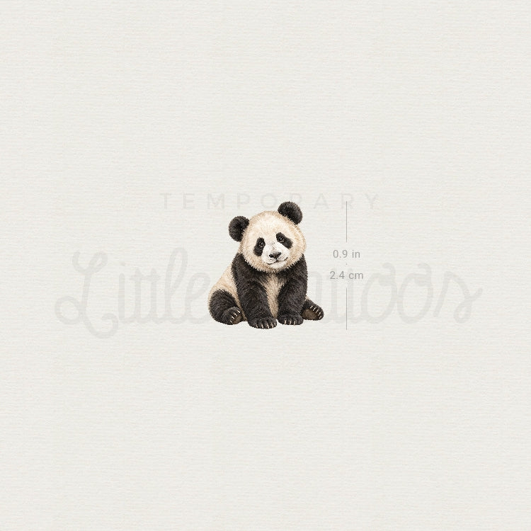 Panda Bear Cub Temporary Tattoo - Set of 3