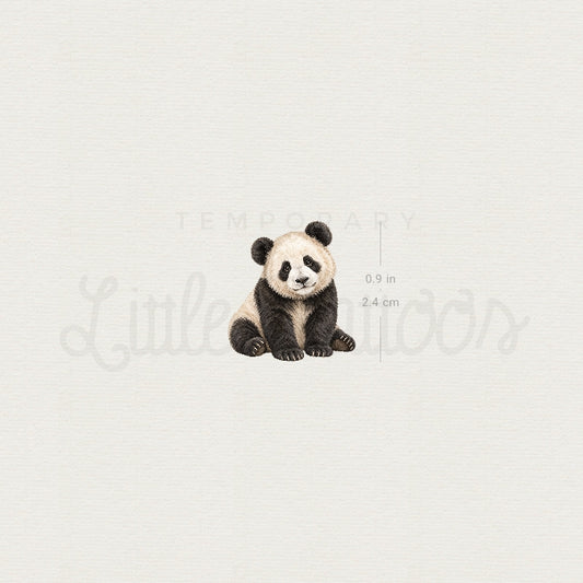 Panda Bear Cub Temporary Tattoo - Set of 3