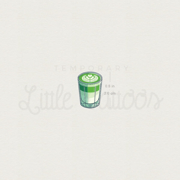 Matcha Latte Temporary Tattoo - Set of 3