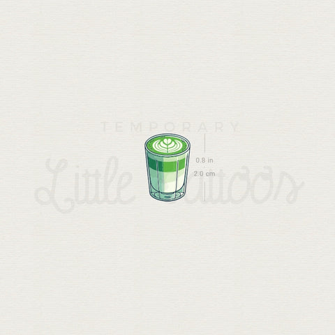 Matcha Latte Temporary Tattoo - Set of 3