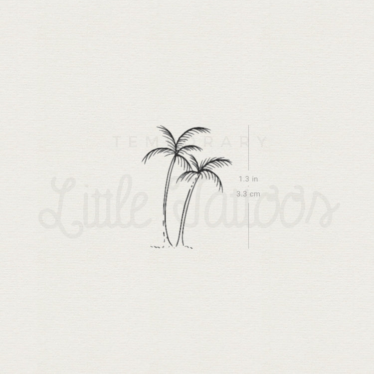 Palm Tree Couple Temporary Tattoo By Marina Molist - Set of 3