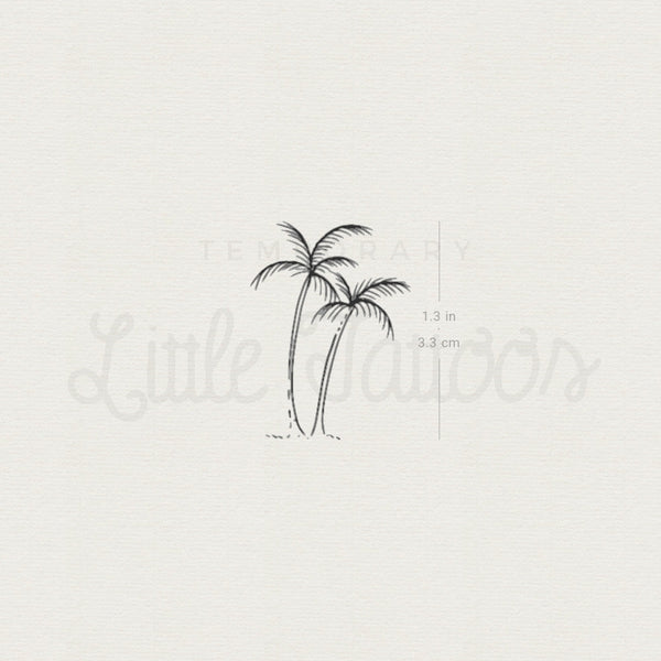 Palm Tree Couple Temporary Tattoo By Marina Molist - Set of 3
