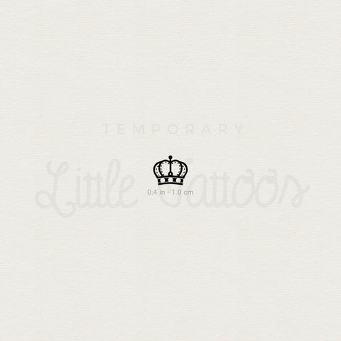 Tiny Queen Crown Temporary Tattoo - Set of 3