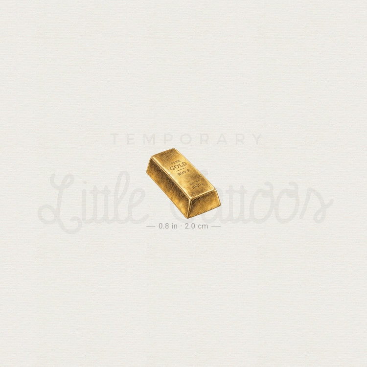 Gold Bar Temporary Tattoo - Set of 3
