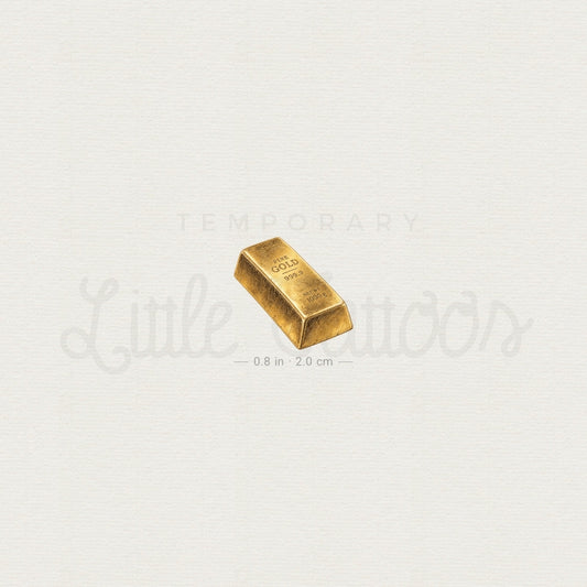 Gold Bar Temporary Tattoo - Set of 3