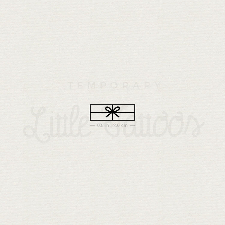 Minimalist Gift Box Temporary Tattoo - Set of 3