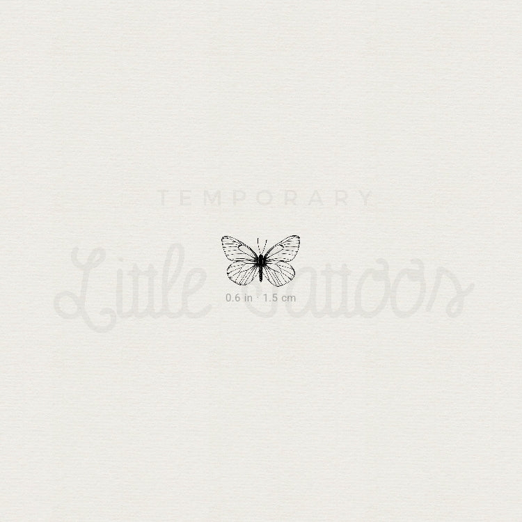 Little Aporia Crataegi Butterfly Temporary Tattoo - Set of 3