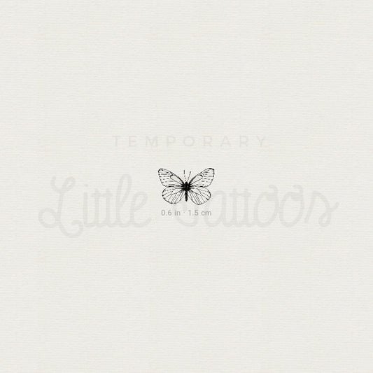 Little Aporia Crataegi Butterfly Temporary Tattoo - Set of 3